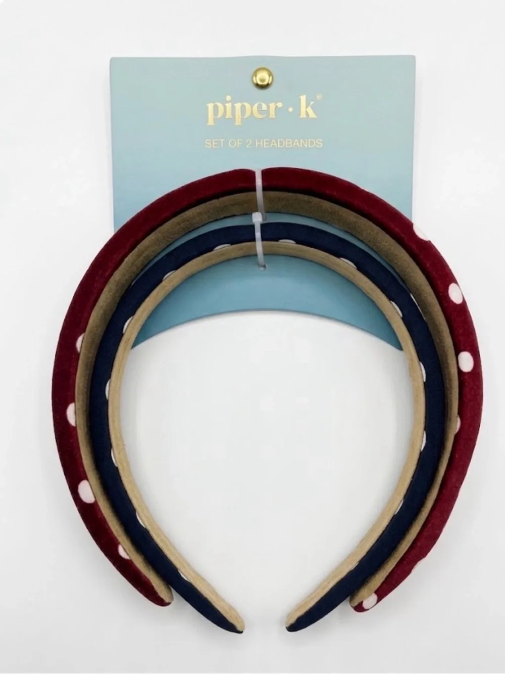 NWT ⚜️🖤⚜️ PIPER K Polka Dot Headband Set of 2
